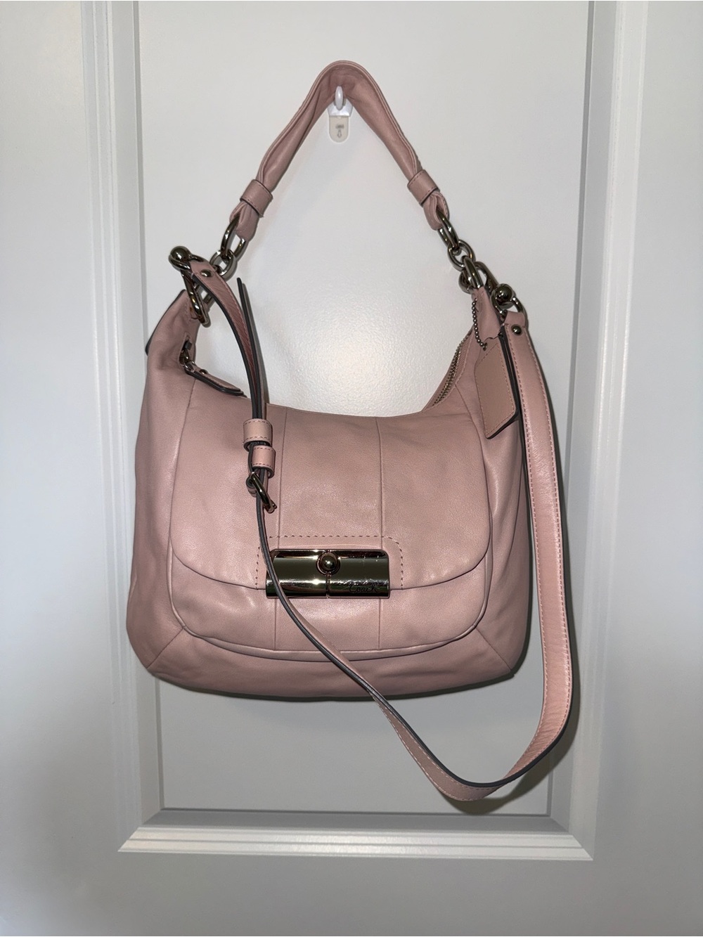 Coach Pink Leather Shoulder Bag